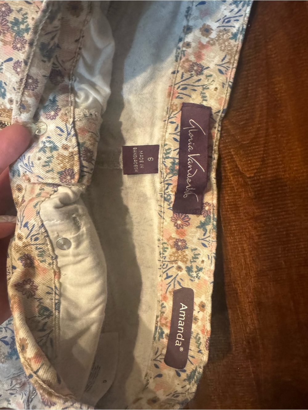 Gloria Vanderbilt Floral Print Shorts - Pink, Blue, Cream - Picture 2 of 2